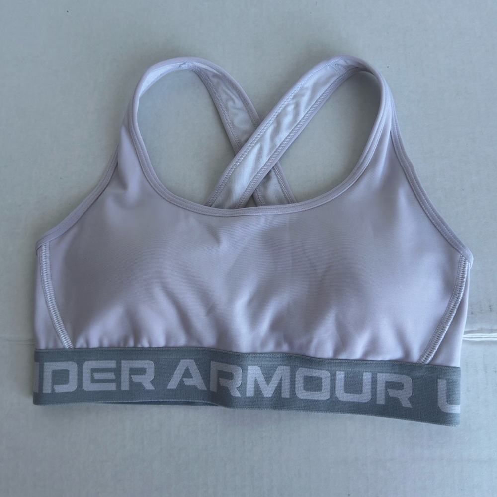 Under Armour Women’s Sports Bra Small Mid Support Crossback Keyhole light Purple